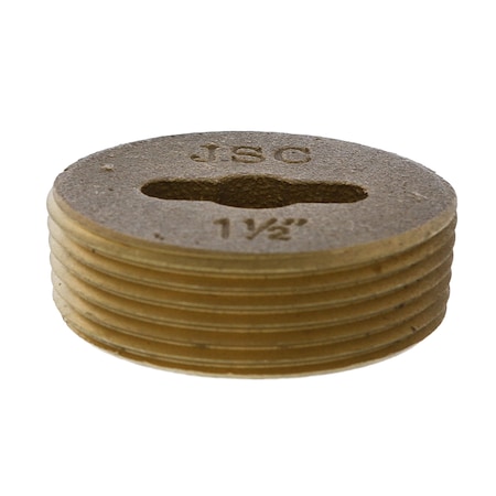 Jones Stephens 1-1/2in Slotted Brass Cleanout Plug with 5/16in Tapped Hole P58151